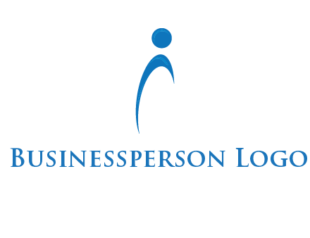 abstract person forming letter i logo