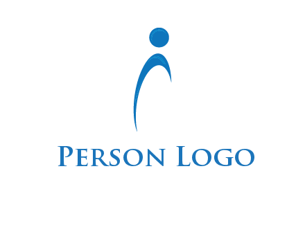 abstract person forming letter i logo