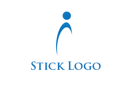 abstract person forming letter i logo