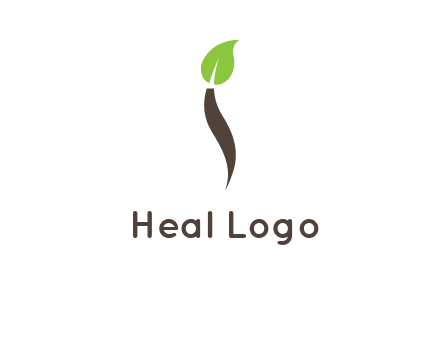 leaf incorporate with letter i logo