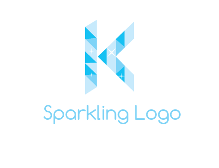 letter k incorporate with polygonal shape logo