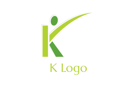 abstract person incorporated with letter k logo