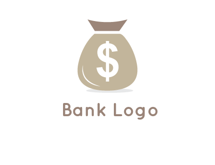dollar sign on money bag showing wallet logo