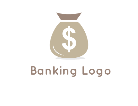 dollar sign on money bag showing wallet logo