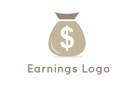 dollar sign on money bag showing wallet logo