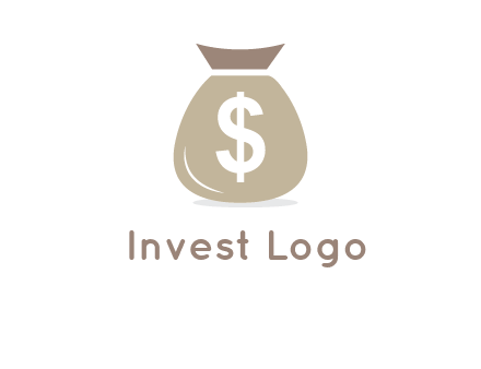 dollar sign on money bag showing wallet logo