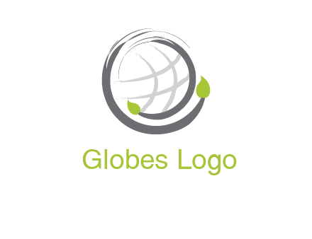 art brush around the globe symbol logo