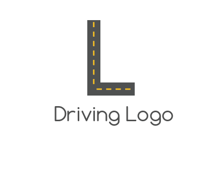 road in letter L shape logo