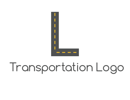 road in letter L shape logo