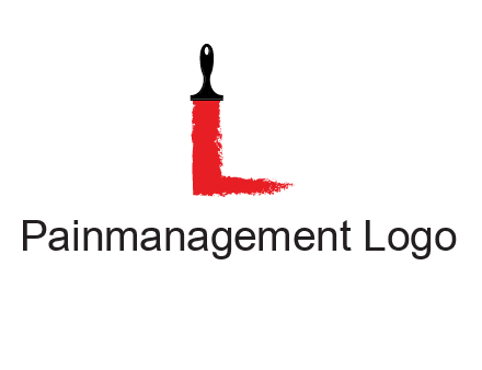 paint brush forming letter l shape logo