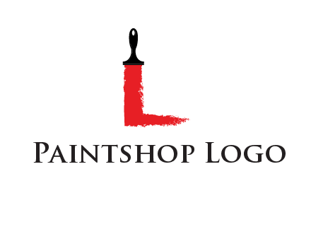 paint brush forming letter l shape logo