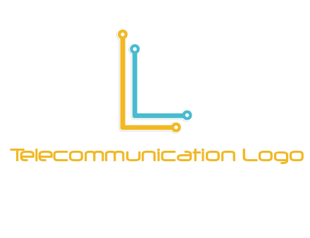 letter L forming technology cable logo