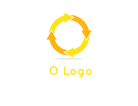 arrows creating a circle in letter o shape logo