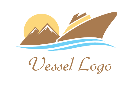 island with sun yacht logo