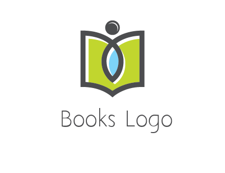 abstract person with book and drop logo