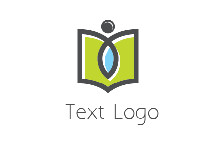 abstract person with book and drop logo