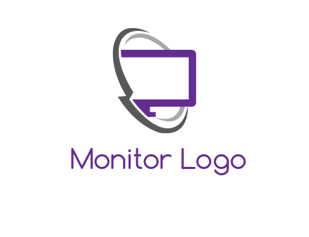 monitor inside the circle orbit icon