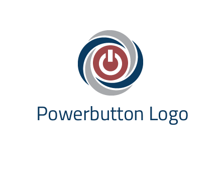 abstract circle swooshes inside power button logo