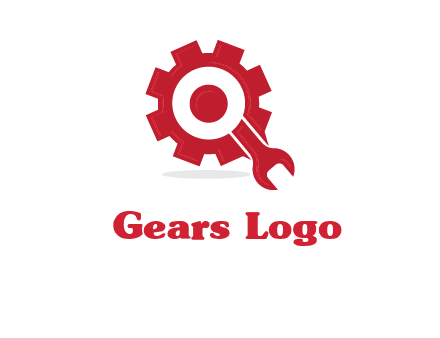 gear and wrench forming letter q logo