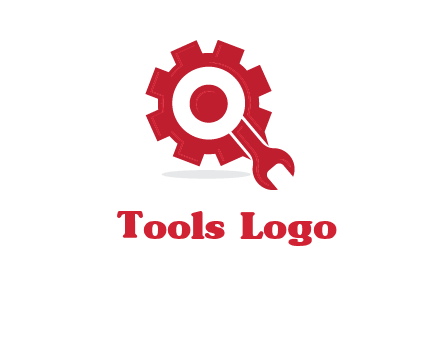 gear and wrench forming letter q logo