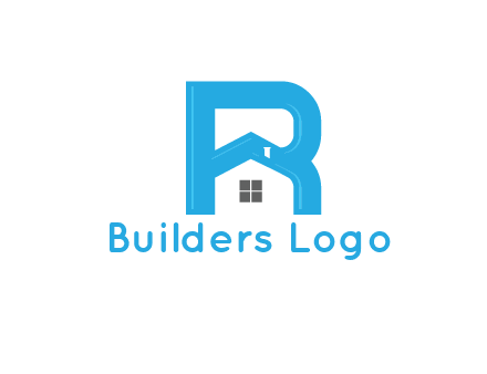 house merged with letter r logo