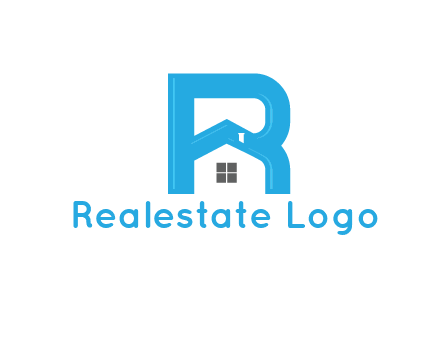 house merged with letter r logo