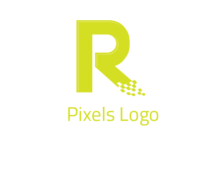 letter r inside digital pixels logo