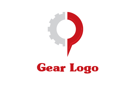 Half gear is incorporated with navigation symbol logo