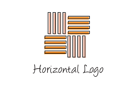 Vertical and horizontal bars in square shape abstract logo