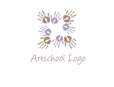 Hand print with artwork symbol