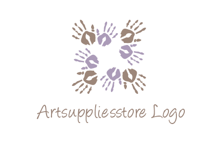 Hand print with artwork symbol