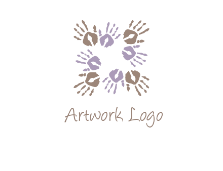 Hand print with artwork symbol