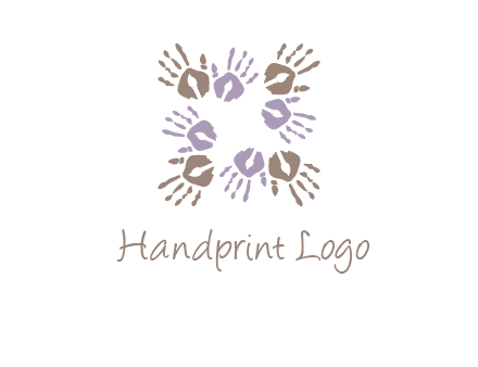 Hand print with artwork symbol