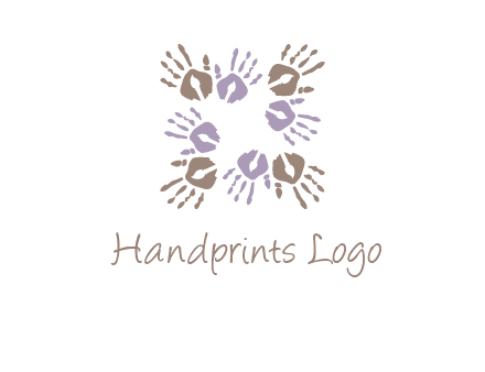 Hand print with artwork symbol