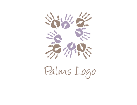 Hand print with artwork symbol