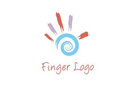 Painting hand make swirl logo