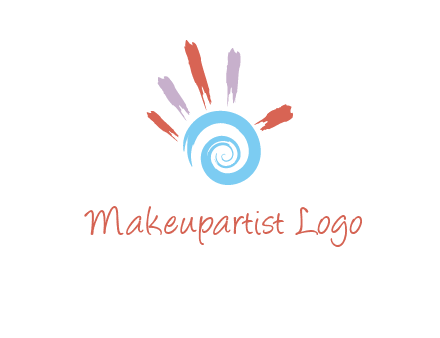 Painting hand make swirl logo