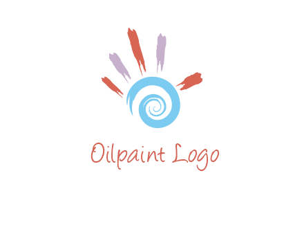 Painting hand make swirl logo