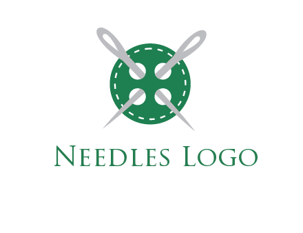 Needles inside in sewing button icon