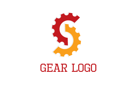 gear combining to make letter s logo