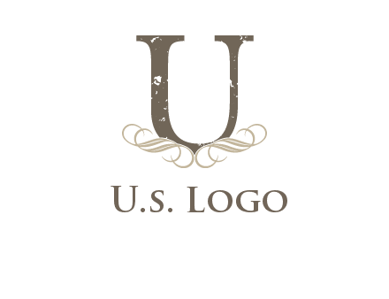 letter u with ornaments logo