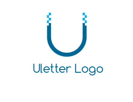 letter u with pixels logo