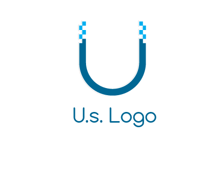 letter u with pixels logo