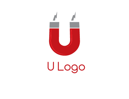 letter u with light bolt and Magnet graphic