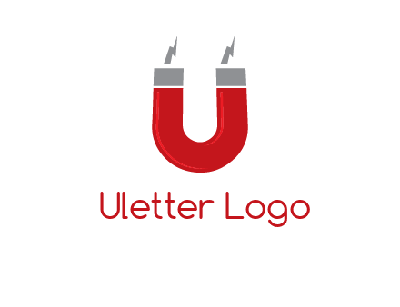 letter u with light bolt and Magnet graphic