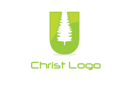 Tree in the letter u logo