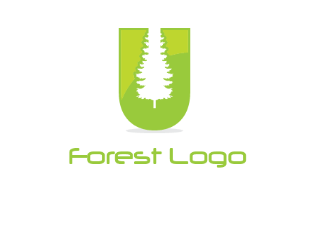 Tree in the letter u logo