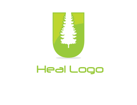 Tree in the letter u logo