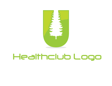 Tree in the letter u logo