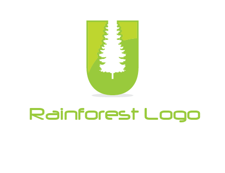 Tree in the letter u logo